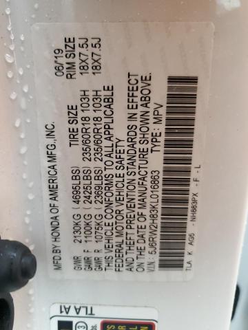2019 HONDA CR-V EXL - 5J6RW2H83KL016863