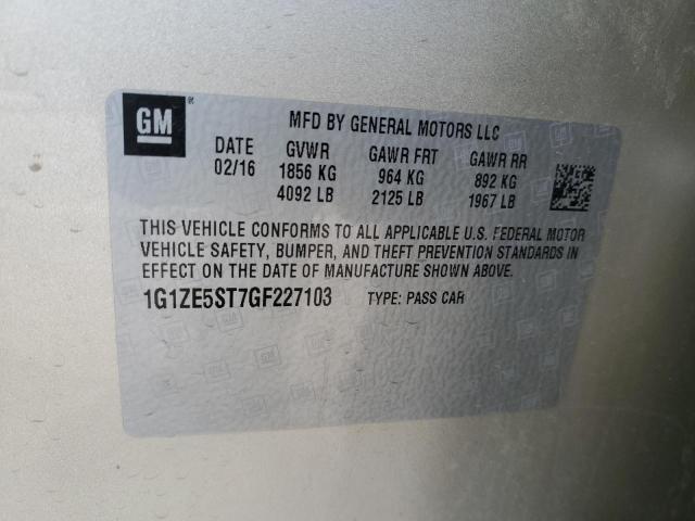 2016 CHEVROLET MALIBU LT - 1G1ZE5ST7GF227103