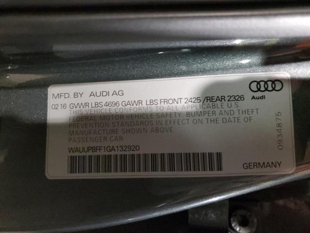 VIN WAUUPBFF1GA132920 2016 AUDI A3 no.13