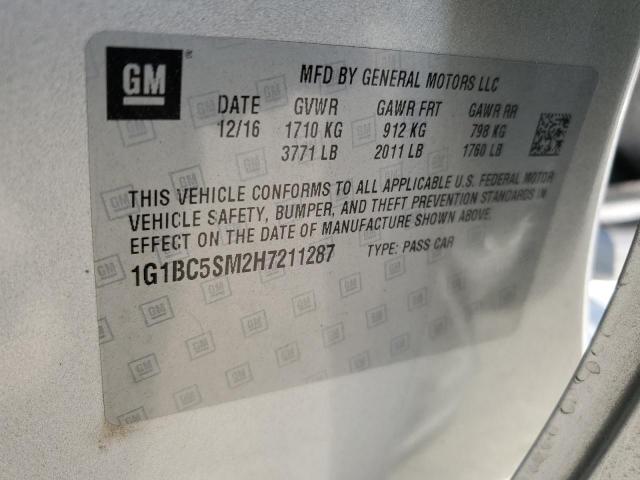 2017 CHEVROLET CRUZE LS - 1G1BC5SM2H7211287