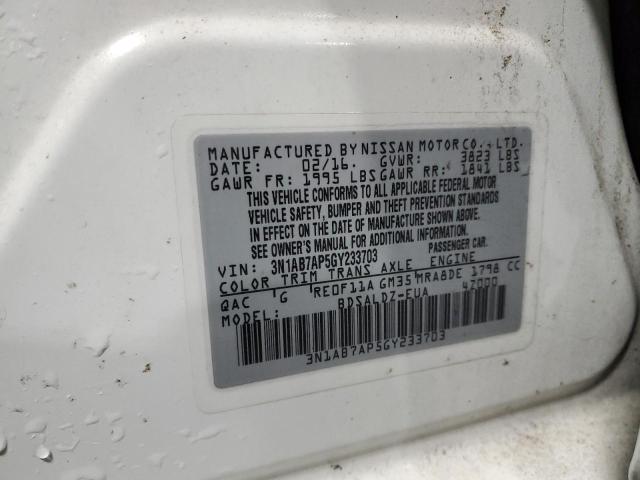 2016 NISSAN SENTRA S - 3N1AB7AP5GY233703