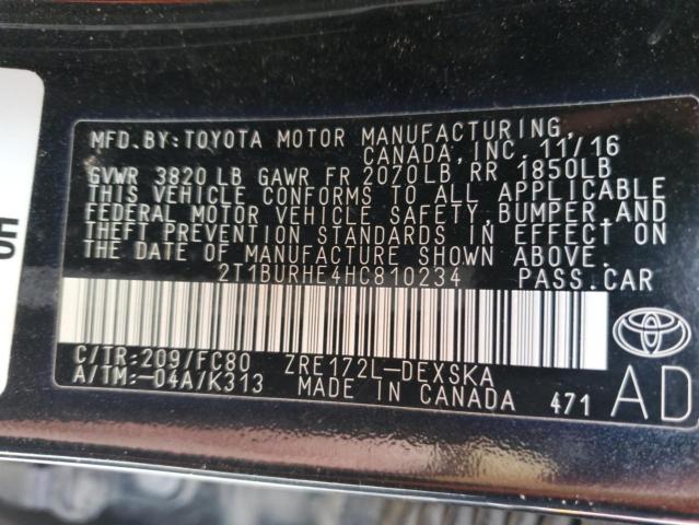 2017 TOYOTA COROLLA L - 2T1BURHE4HC810234
