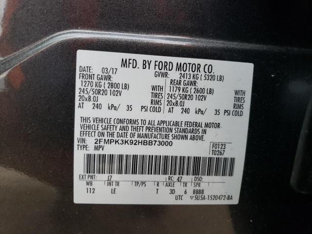 2017 FORD EDGE TITAN - 2FMPK3K92HBB73000