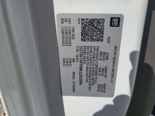 2022 GMC SAVANA G25 1GTW7AFP8N1231004