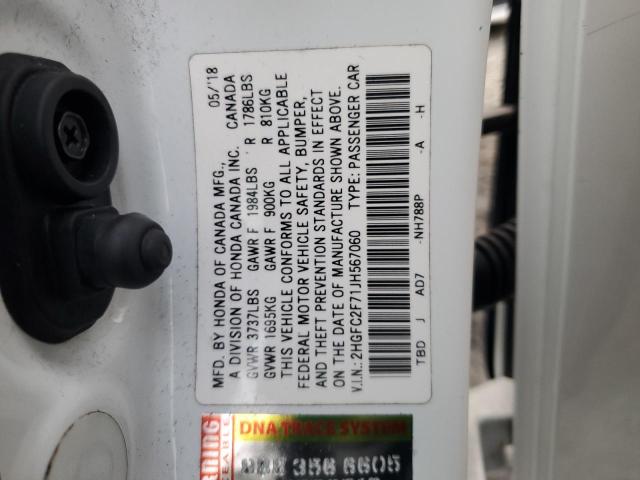 2018 HONDA CIVIC 2HGFC2F71JH567060