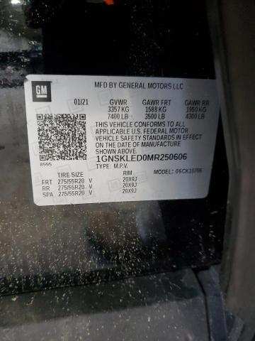 2021 CHEVROLET TAHOE K150 - 1GNSKLED0MR250606