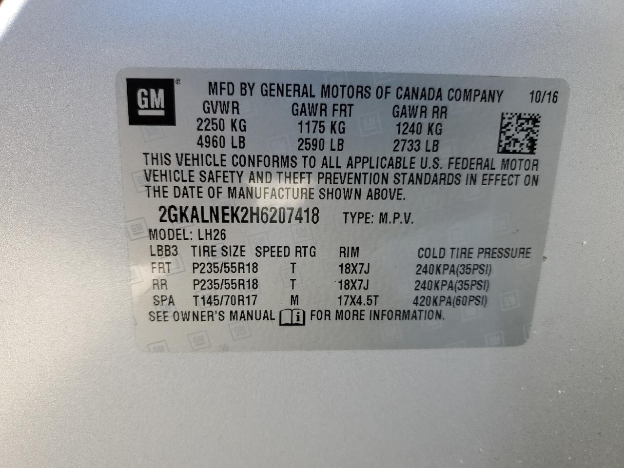 Lot #3027085857 2017 GMC TERRAIN SL