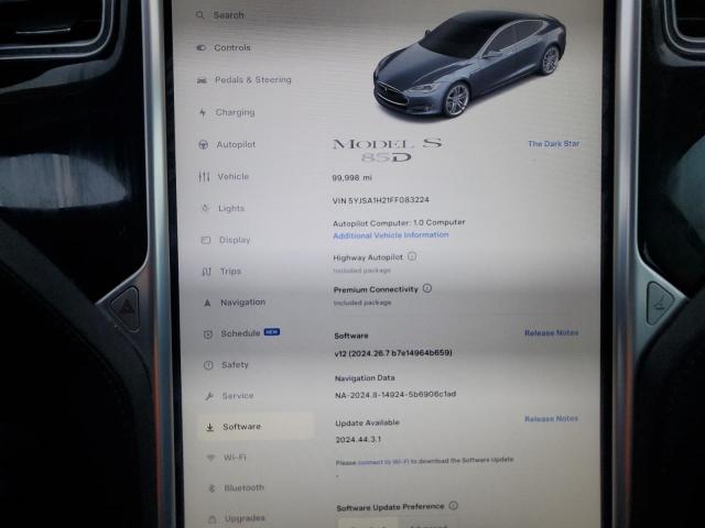 2015 TESLA MODEL S 85 5YJSA1H21FF083224