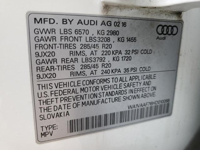 VIN WA1VAAF76HD010088 2017 AUDI Q7 no.14