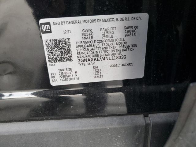 2022 CHEVROLET EQUINOX LT - 3GNAXKEV4NL118036