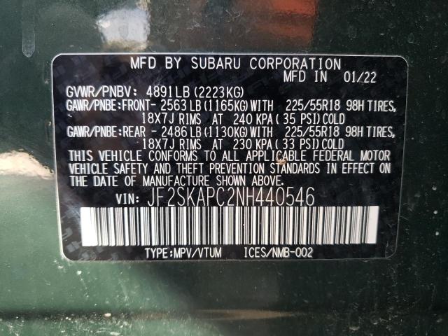 VIN JF2SKAPC2NH440546 2022 SUBARU FORESTER no.13