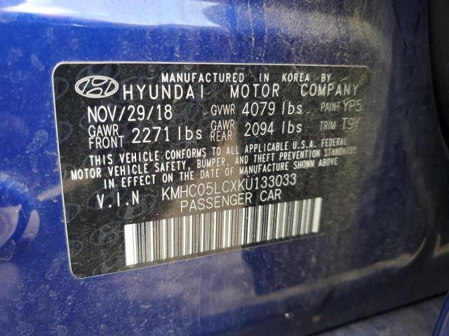 VIN KMHC05LCXKU133033 2019 HYUNDAI IONIQ no.12