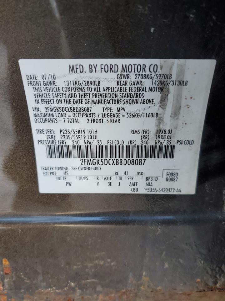 Lot #3027124774 2011 FORD FLEX LIMIT