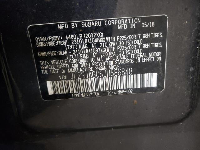 2018 SUBARU FORESTER 2 - JF2SJAGC6JH586848
