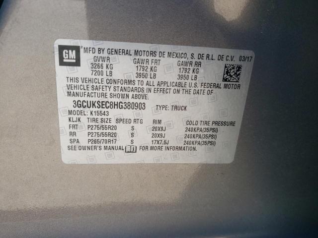 2017 CHEVROLET SILVERADO - 3GCUKSEC8HG380903
