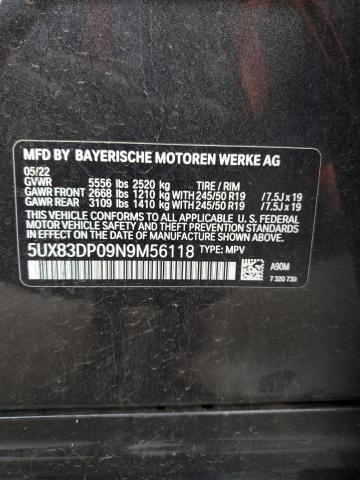 2022 BMW X3 M40I 5UX83DP09N9M56118