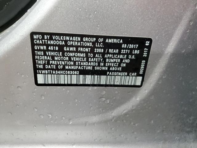 2017 VOLKSWAGEN PASSAT SE - 1VWBT7A34HC063062