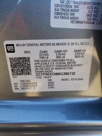 2021 GMC SIERRA K15 - 3GTP9EED8MG386732