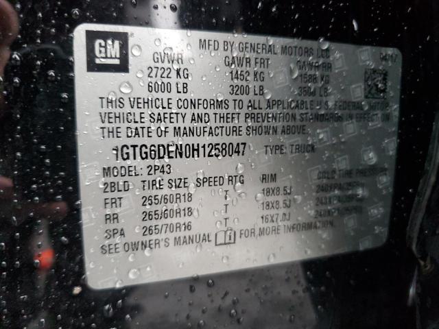 2017 GMC CANYON SLT 1GTG6DEN0H1258047
