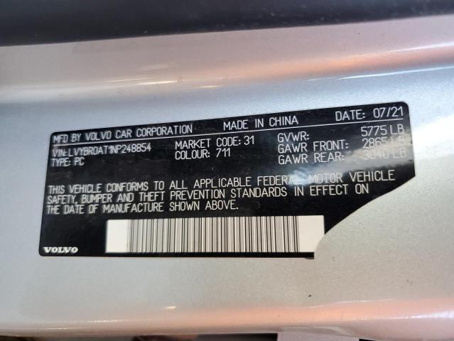 2022 VOLVO S90 T8 REC LVYBR0AT1NP248854