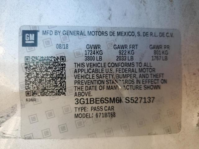 2019 CHEVROLET CRUZE LT - 3G1BE6SM6KS527137