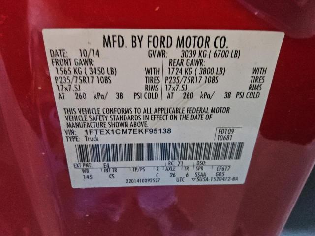 VIN 1FTEX1CM7EKF95138 2014 FORD F-150 no.12