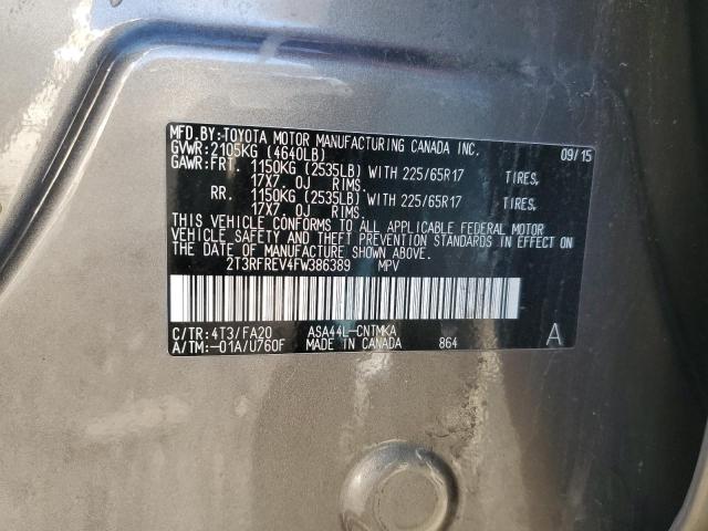 2015 TOYOTA RAV 4 2T3RFREV4FW386389