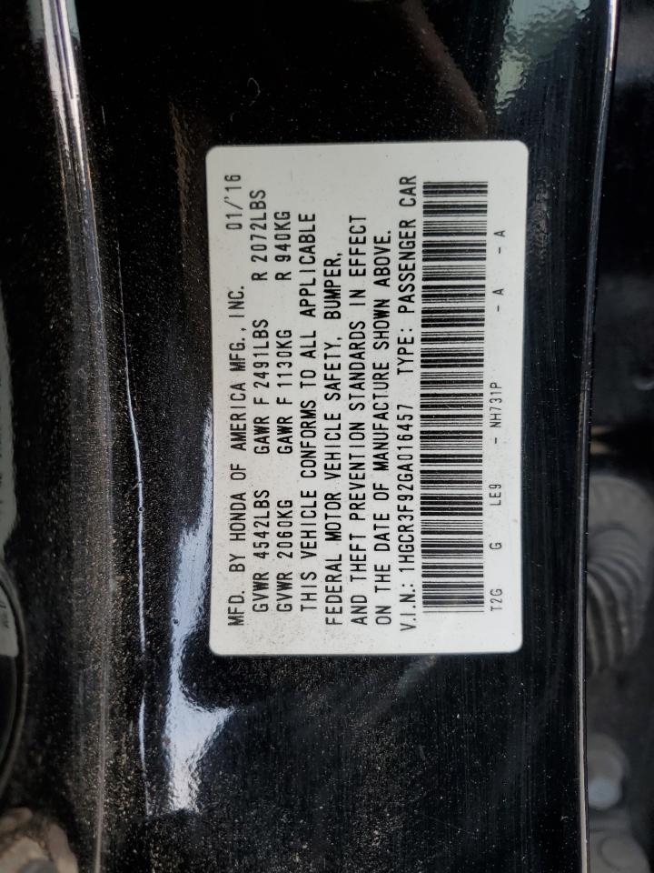 Lot #3029337730 2016 HONDA ACCORD TOU