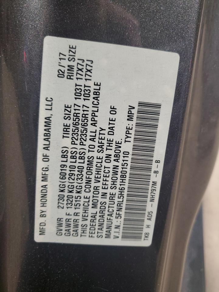 Lot #3038047230 2017 HONDA ODYSSEY EX