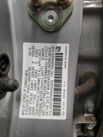 2019 HONDA CIVIC LX - 2HGFC2F6XKH593908