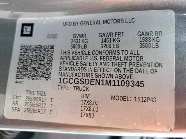 2021 CHEVROLET COLORADO Z - 1GCGSDEN1M1109345