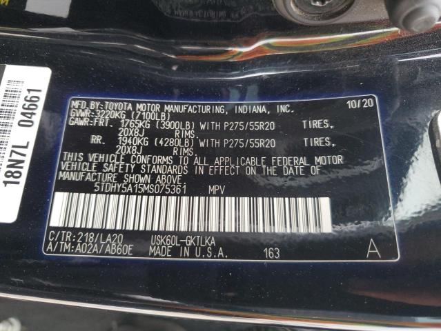 2021 TOYOTA SEQUOIA NI - 5TDHY5A15MS075361