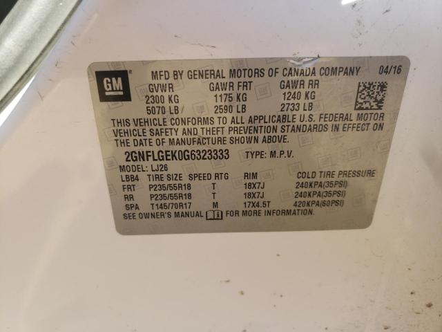 2016 CHEVROLET EQUINOX LT - 2GNFLGEK0G6323333
