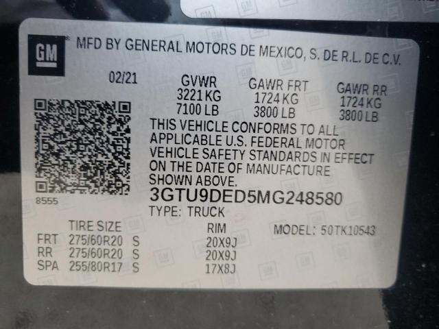2021 GMC SIERRA K15 - 3GTU9DED5MG248580