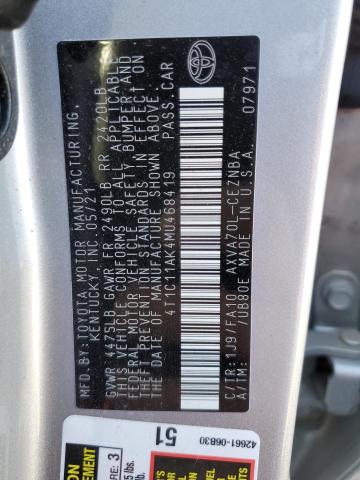 2021 TOYOTA CAMRY LE - 4T1C11AK4MU468419