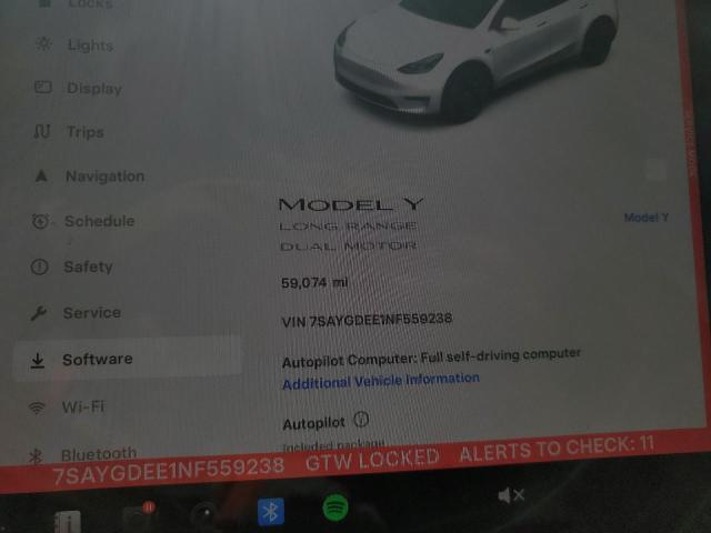 2022 TESLA MODEL Y - 7SAYGDEE1NF559238