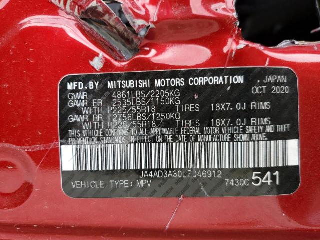 2020 MITSUBISHI OUTLANDER - JA4AD3A30LZ046912