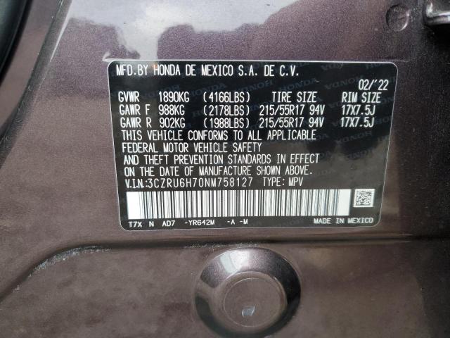 2022 HONDA HR-V EXL - 3CZRU6H70NM758127