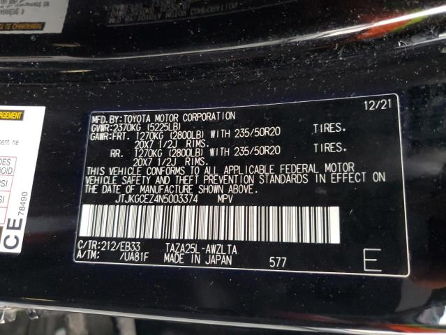 2022 LEXUS NX 350 JTJKGCEZ4N5003374