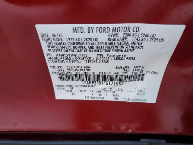 2015 FORD TAURUS LIM - 1FAHP2F81FG171952