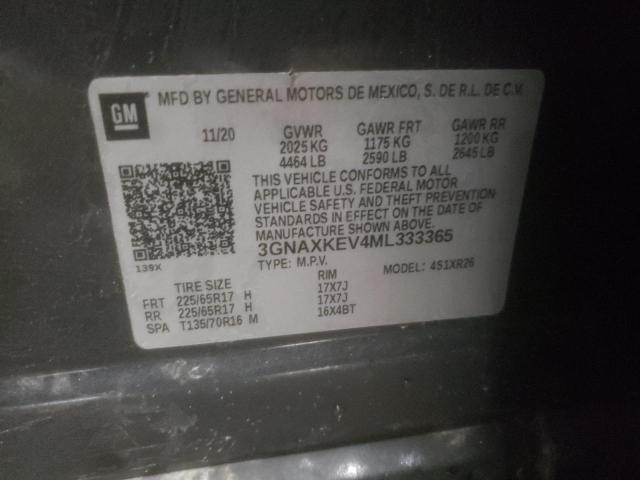 2021 CHEVROLET EQUINOX LT - 3GNAXKEV4ML333365