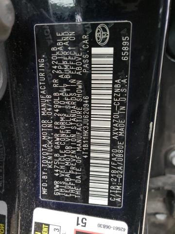 2018 TOYOTA CAMRY L - 4T1B11HK3JU620946