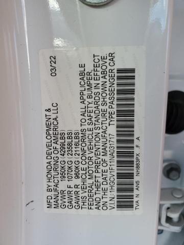 2022 HONDA ACCORD LX - 1HGCV1F11NA031717