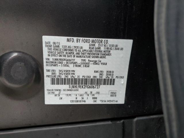 2015 LINCOLN MKS 1LNHL9EK2FG606727