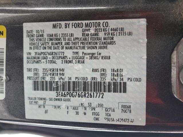 2016 FORD FUSION S - 3FA6P0G76GR261772