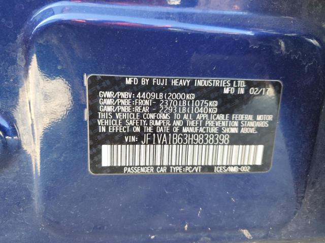2017 SUBARU WRX JF1VA1B63H9838398