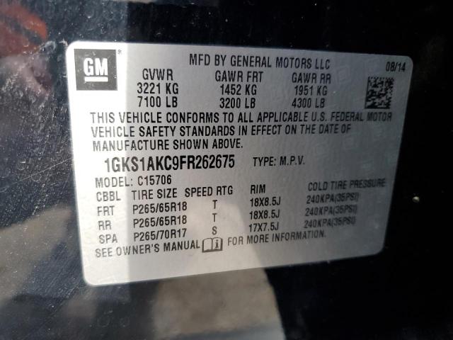 2015 GMC YUKON SLE 1GKS1AKC9FR262675