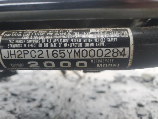 2000 HONDA VT600C JH2PC2165YM000284
