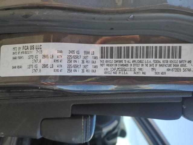 2016 JEEP CHEROKEE L 1C4PJMCS2GW113116