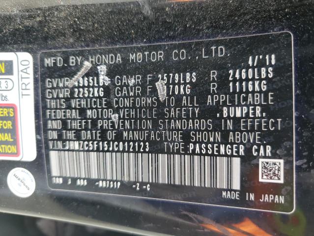 2018 HONDA CLARITY JHMZC5F15JC012123